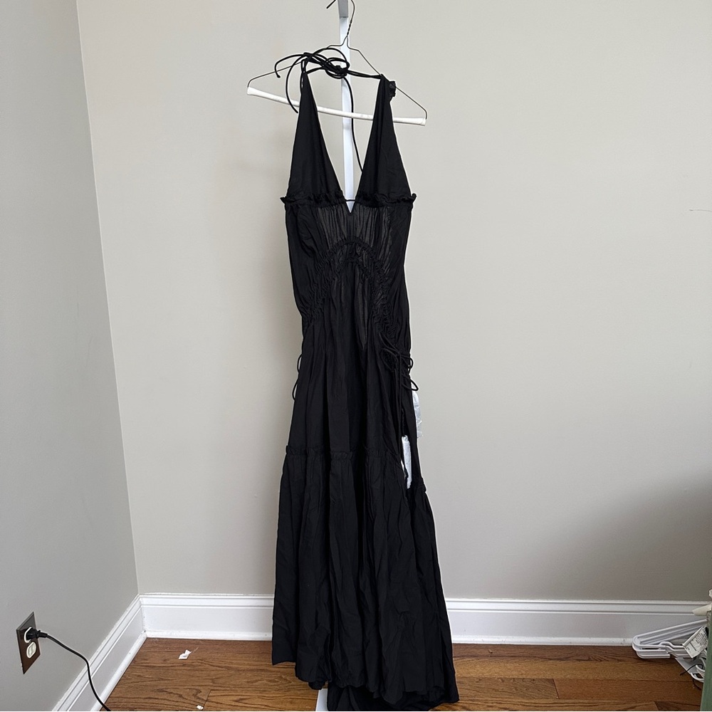 H&M DRAWSTRING-DETAIL HALTERNECK DRESS brand new size S - Picture 4 of 7